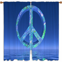 Peace Symbol - 3D Render Window Curtains 67014983
