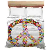 Peace Symbol Groovy Flowers Design-Pace Simbolo Floreale Bedding 51649318
