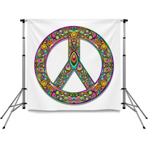 Peace Symbol Psychedelic Art Design-Simbolo Pace Psichedelico Backdrops 47799919