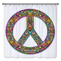 Peace Symbol Psychedelic Art Design-Simbolo Pace Psichedelico Bath Decor 47799919