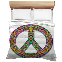 Peace Symbol Psychedelic Art Design-Simbolo Pace Psichedelico Bedding 47799919