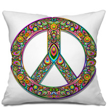 Peace Symbol Psychedelic Art Design-Simbolo Pace Psichedelico Pillows 47799919