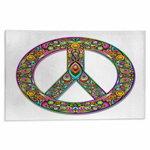 Peace Symbol Psychedelic Art Design-Simbolo Pace Psichedelico Rugs 47799919
