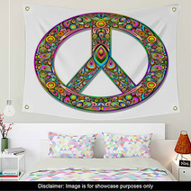 Peace Symbol Psychedelic Art Design-Simbolo Pace Psichedelico Wall Art 47799919