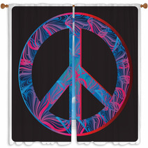 Peace Symbol Window Curtains 59273888
