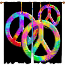 Peace Symbols Psychedelic Ornaments-Simbolo Pace Psichedelico Window Curtains 46091281