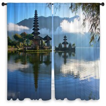 Peaceful View Of A Lake At Bali Indonesia Window Curtains 45222192
