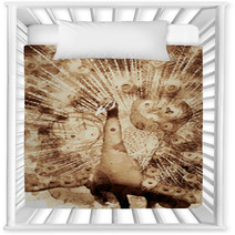 Peacock Bird Digital Art Coffee Stain Panting Nursery Decor 241255267