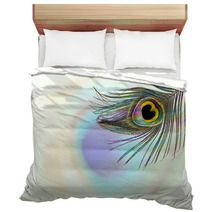 Peacock Feathers In Blurs Background With Text Copy Space Bedding 142143877