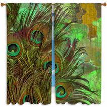 Peacock Feathers Window Curtains 177225792