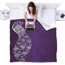 Peacock, Wedding Card Design, Royal India Blankets 56009746