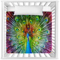 Peacock With Feathers Spread Nursery Decor 65805888