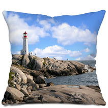 Pegg's,s Cove Lighthouse, Nova Scotia Pillows 27904592