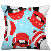 Penguins Celebrating Christmas Pillows 46616625