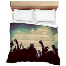 People On Music Concert, Disco Party. Vintage Bedding 61905663