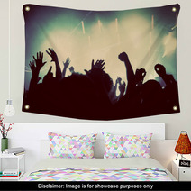 People On Music Concert, Disco Party. Vintage Wall Art 61905663