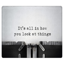 Perspectives. Inspirational Quote Typed On An Old Typewriter. Rugs 77340505
