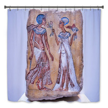 Pharaoh And His Wife From 14th Century Bc On Egyptian Relief Bath Decor 94870326