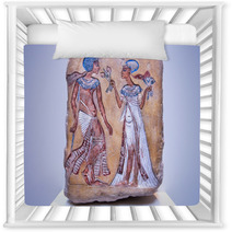 Pharaoh And His Wife From 14th Century Bc On Egyptian Relief Nursery Decor 94870326