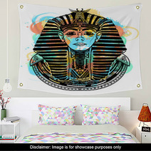Pharaoh Tattoo Art T Shirt Design Tutankhamen Mask Ethnic Style Great King Of Ancient Egypt Wall Art 225271541