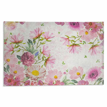 Photo Of A Decoupage Decorated Flower Pattern Rugs 100357031