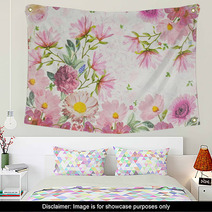 Photo Of A Decoupage Decorated Flower Pattern Wall Art 100357031