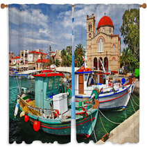 Pictorial Idyllic Greek Islands - Aegina Window Curtains 61954682