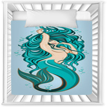 Picture Of A Cute Mermaid With Lush Long Hair Nursery Decor 204082050