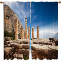 Picturesque View On Apollo Temple Window Curtains 67698621