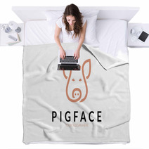 Pig Face Logo Blankets 138211497