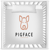 Pig Face Logo Nursery Decor 138211497