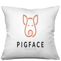 Pig Face Logo Pillows 138211497