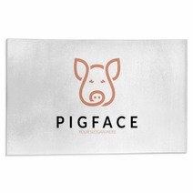 Pig Face Logo Rugs 138211497