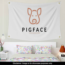 Pig Face Logo Wall Art 138211497