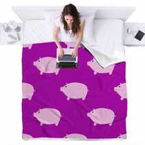 Pig Seamless Pattern Background Blankets 190812168