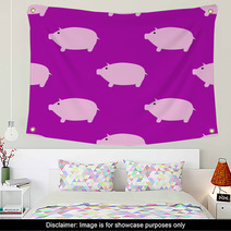 Pig Seamless Pattern Background Wall Art 190812168