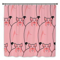 Pig Seamless Pattern Piglet Background Farm Animal Texture Pi Bath Decor 130626211