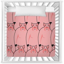 Pig Seamless Pattern Piglet Background Farm Animal Texture Pi Nursery Decor 130626211