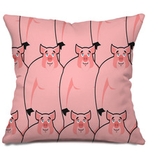 Pig Seamless Pattern Piglet Background Farm Animal Texture Pi Pillows 130626211
