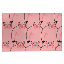 Pig Seamless Pattern Piglet Background Farm Animal Texture Pi Rugs 130626211