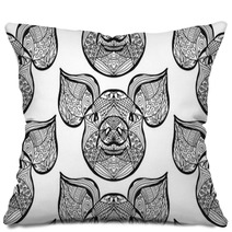 Pig Seamless Pattern Pillows 222785056
