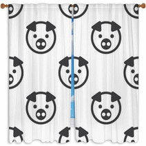 Pig Vector Seamless Pattern Window Curtains 75949798