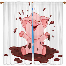 Piggy In A Puddle Window Curtains 71620534