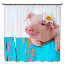Piglet Leaning On The Fence. Bright, A Comic Collage Bath Decor 56707569