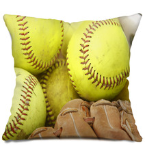 Pile Of Softballs And Baseball Glove Pillows 23856115