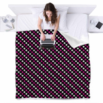 Pink And White Small Polka Dot Pattern Repeat Background Blankets 64903382