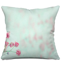 Pink Baby's Breath Flowers With Copy Space Pillows 52701032