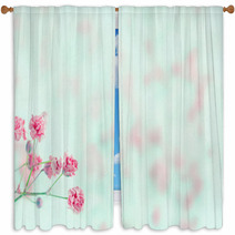 Pink Baby's Breath Flowers With Copy Space Window Curtains 52701032