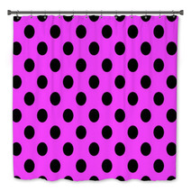 Pink Background With Black Polka Dots Bath Decor 70684820