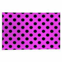 Pink Background With Black Polka Dots Rugs 70684820